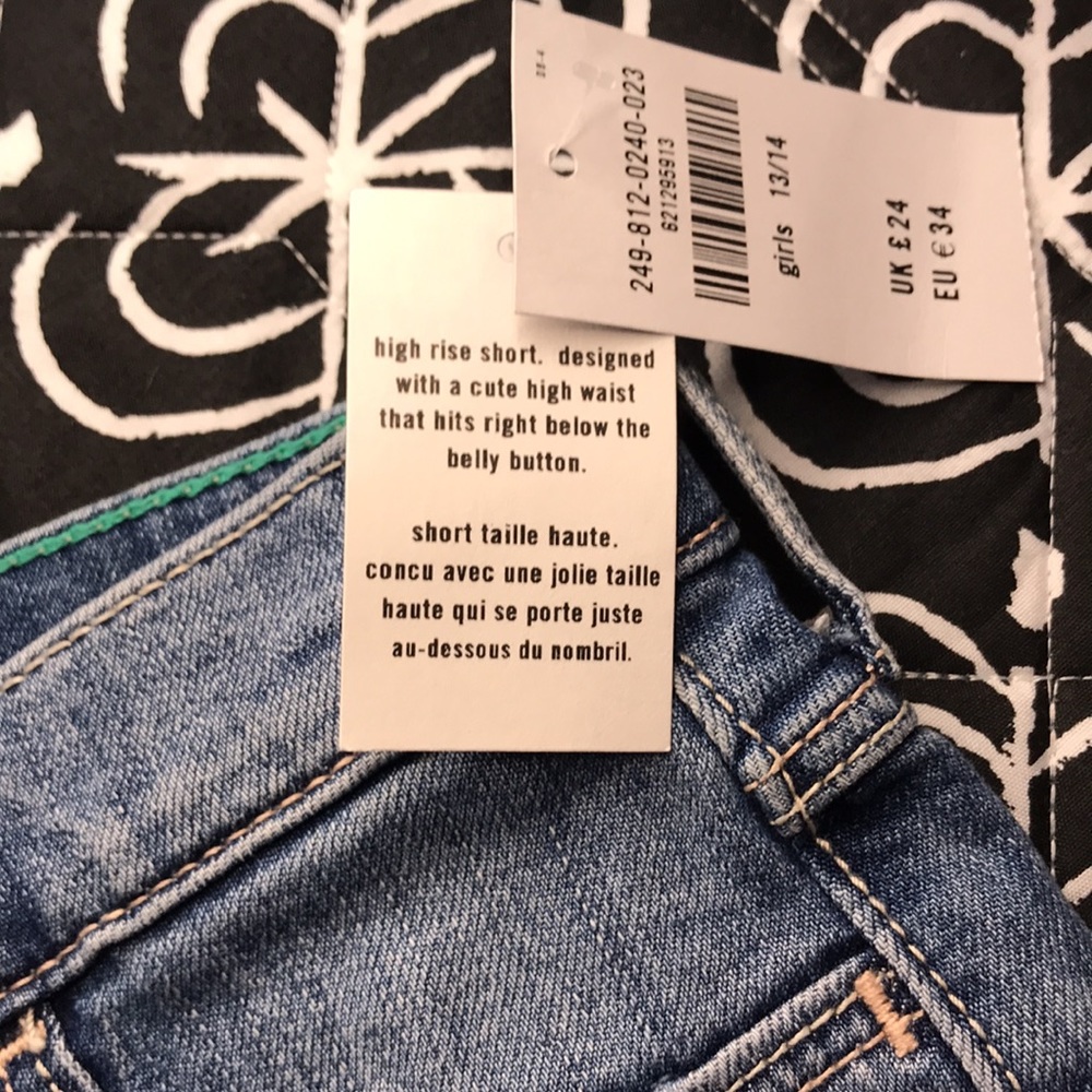 Abercrombie Kids Jean cutoff Shorts Size 13/14 - Picture 10 of 11